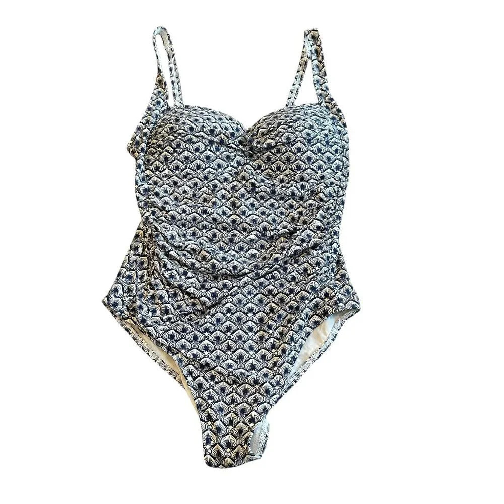 Bond-Eye Australia One Piece Swimsuit Bathing Suit Palm Print Size 8 D/DD Womens